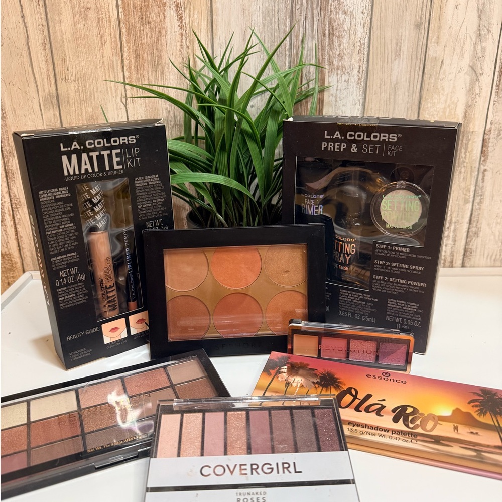 L.A. Colors Multi-Shade Eyeshadow & Face Palettes - Warm Browns, Pinks, Peach